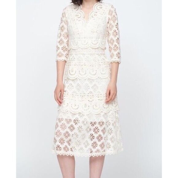 SEA New York Laurel Dress White Eyelet Lace sz 2 US - Picture 1 of 16